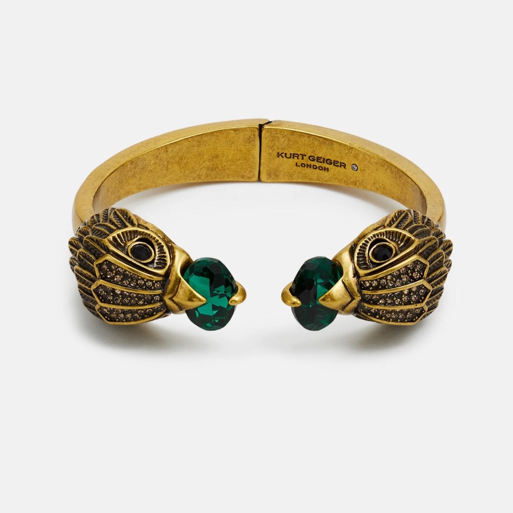 Kurt Geiger Gold and Green Parrot Bracelet